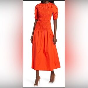 Vibrant Orange Backless Summer Dress